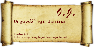 Orgoványi Janina névjegykártya